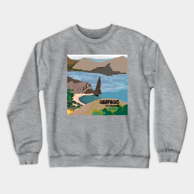 Galapagos Islands Landscape Crewneck Sweatshirt by leeloolook